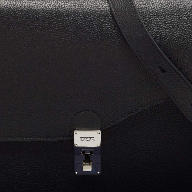 Pre Owned Dior Black Leather Elite Briefcase