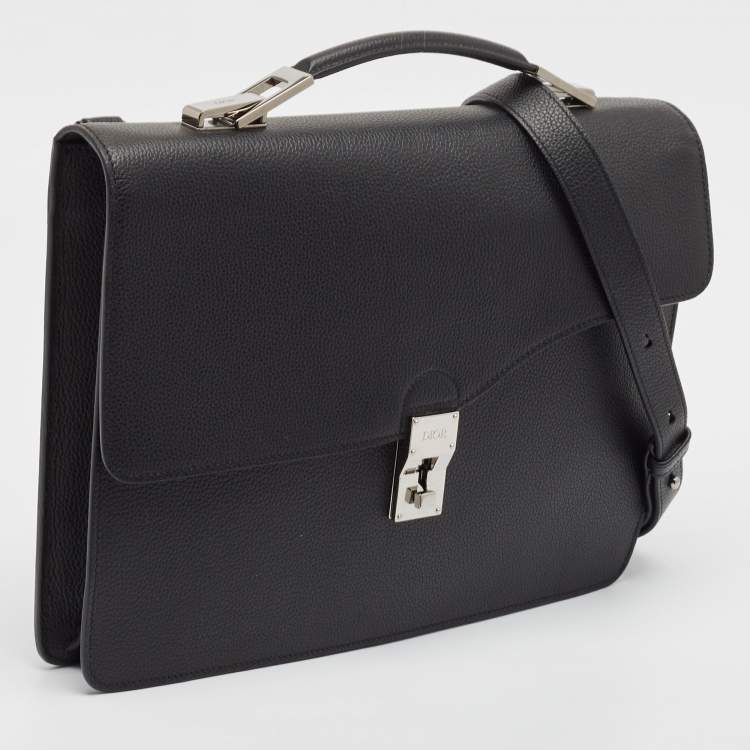 Pre Owned Dior Black Leather Elite Briefcase