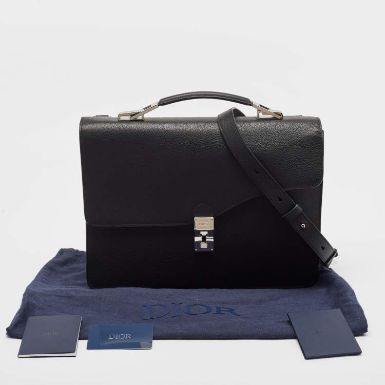 Pre Owned Dior Black Leather Elite Briefcase