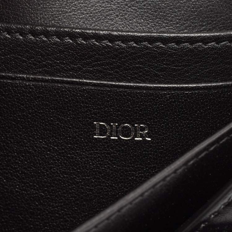 Pre Owned Dior Black Oblique Canvas and Leather Elite Pouch Crossbody Bag
