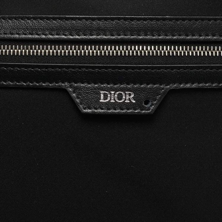 Pre Owned Dior Black Oblique Perforated Leather Galaxy World Tour Shoe Case