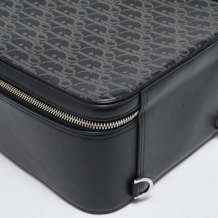 Pre Owned Dior Black Oblique Perforated Leather Galaxy World Tour Shoe Case