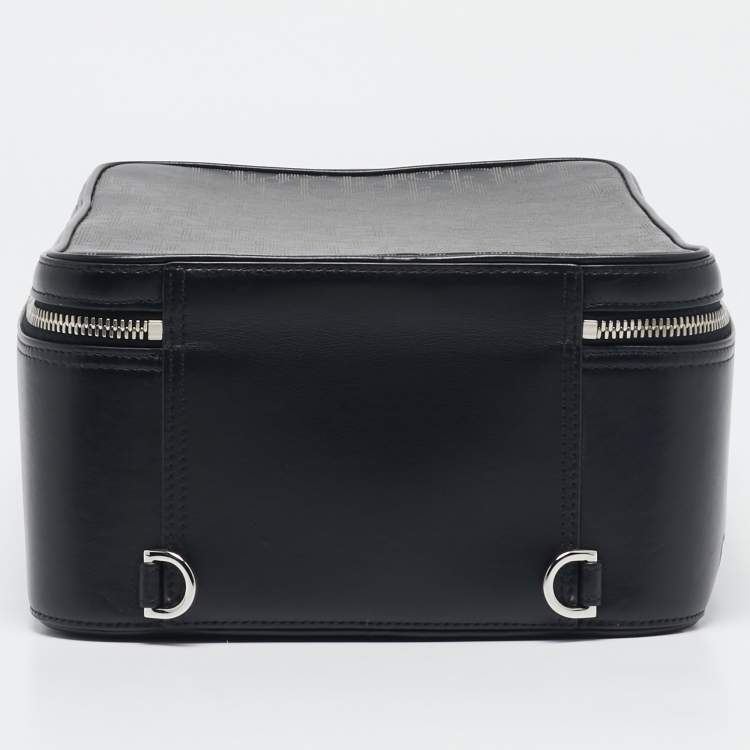 Pre Owned Dior Black Oblique Perforated Leather Galaxy World Tour Shoe Case