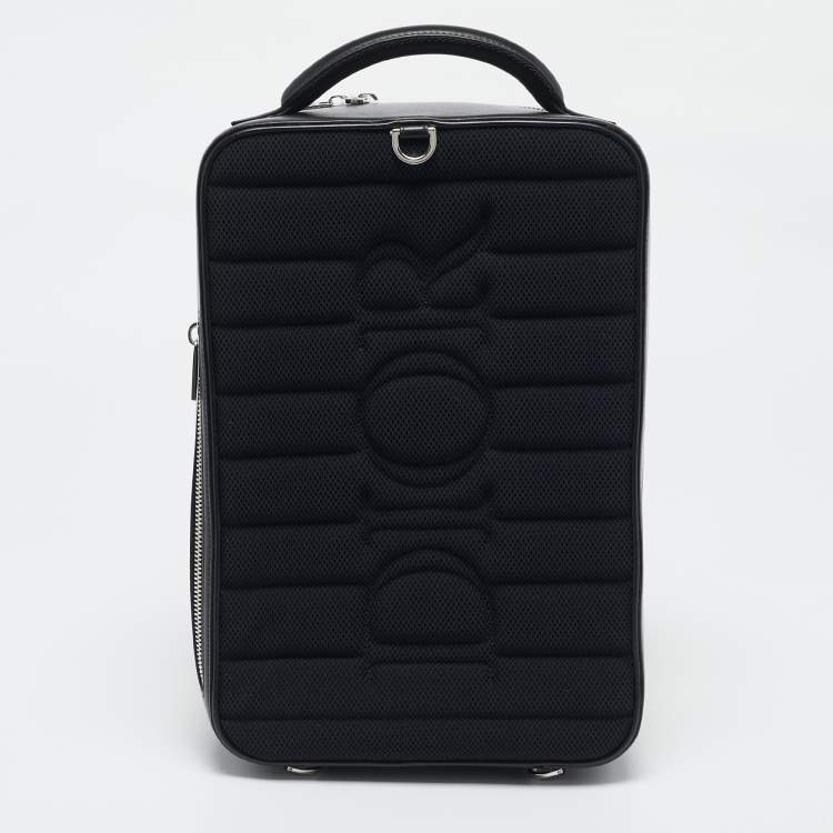 Pre Owned Dior Black Oblique Perforated Leather Galaxy World Tour Shoe Case