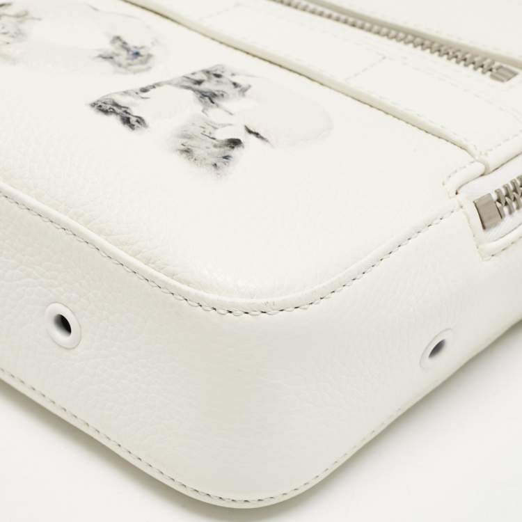 Pre Owned Dior x Daniel Arsham White Leather Safari Messenger Bag