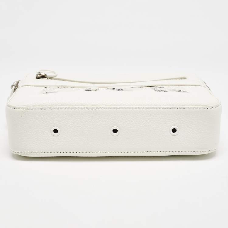 Pre Owned Dior x Daniel Arsham White Leather Safari Messenger Bag