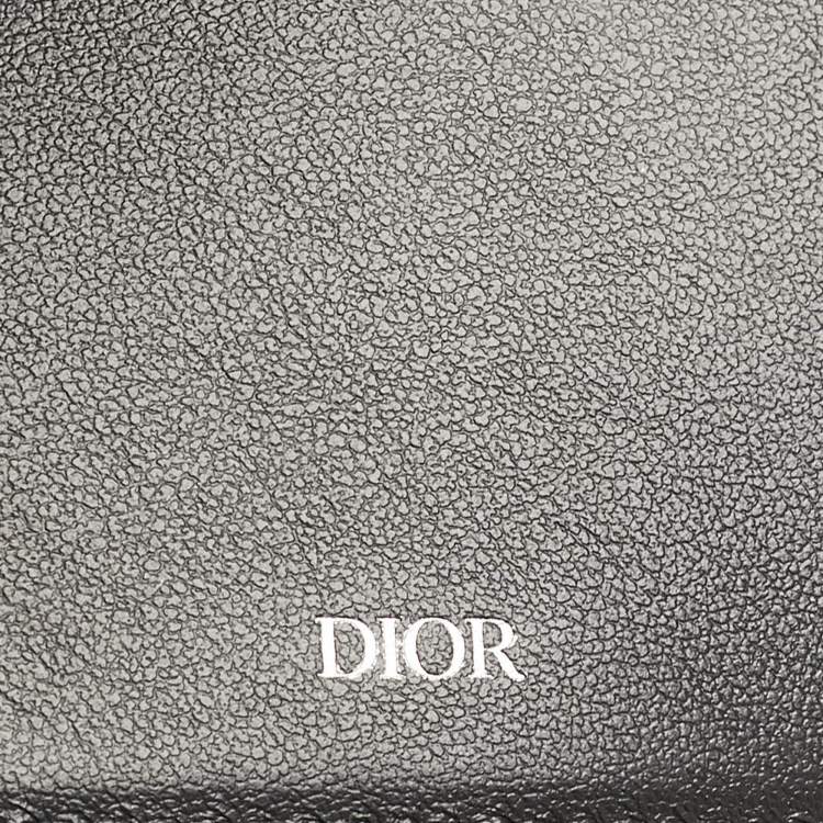 Pre Owned Dior Navy Blue Oblique Canvas Vertical Bifold Wallet