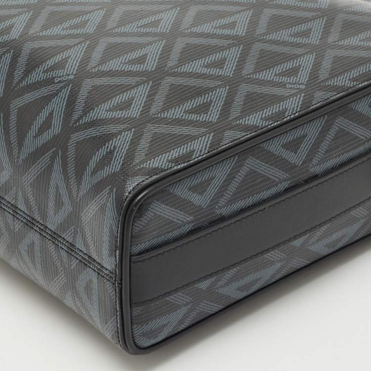 Pre Owned Dior Black PVC Coated Canvas CD Diamond Lingot Messenger Bag