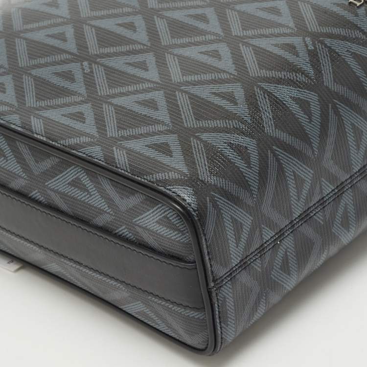 Pre Owned Dior Black PVC Coated Canvas CD Diamond Lingot Messenger Bag