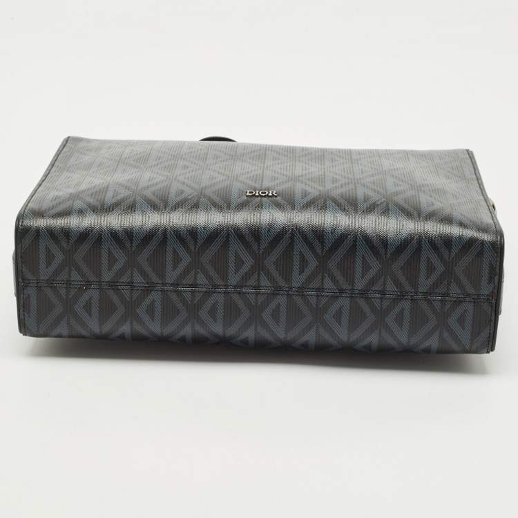 Pre Owned Dior Black PVC Coated Canvas CD Diamond Lingot Messenger Bag