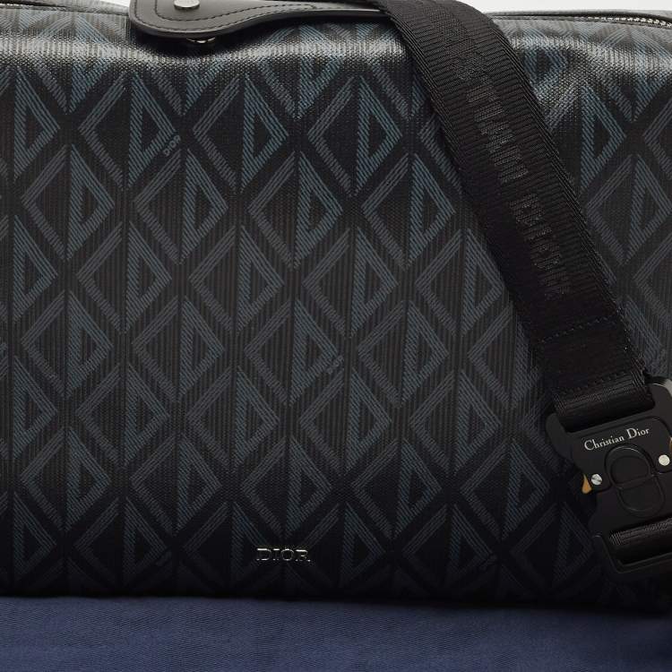 Pre Owned Dior Black PVC Coated Canvas CD Diamond Lingot Messenger Bag