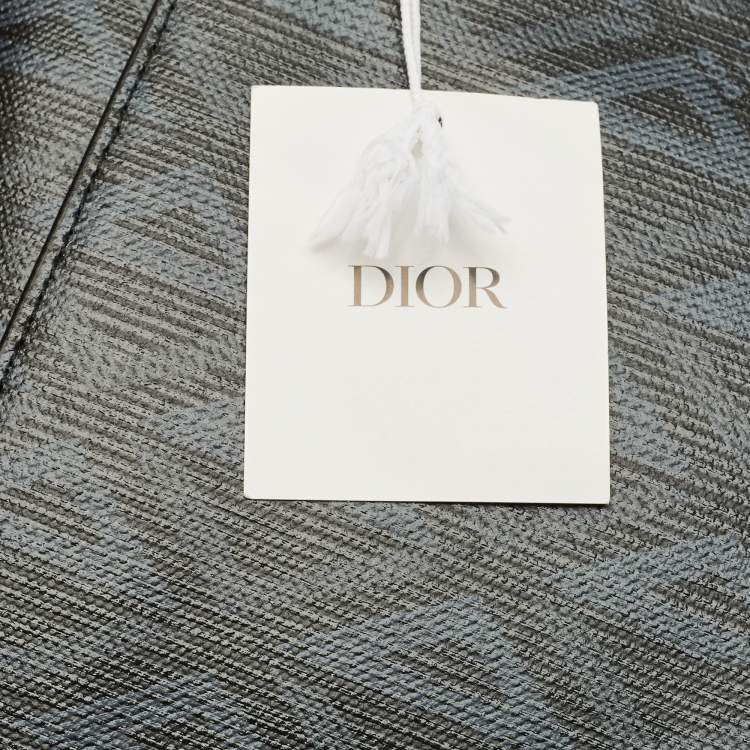 Pre Owned Dior Black PVC Coated Canvas CD Diamond Lingot Messenger Bag
