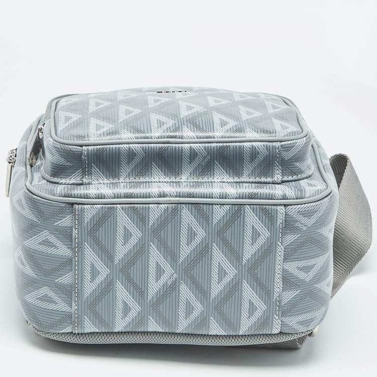 Pre Owned Dior Grey CD Diamond Coated Canvas Mini Rider Sling Bag
