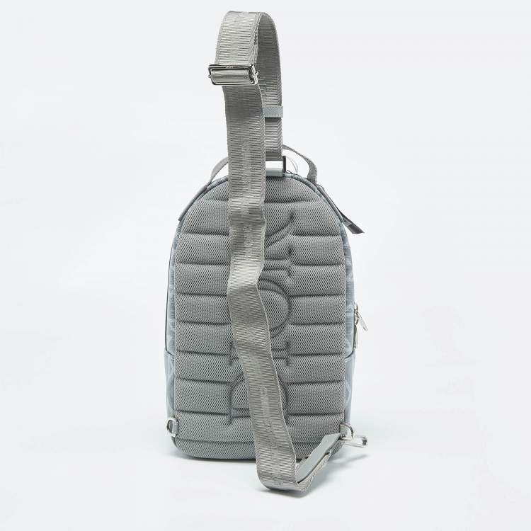 Pre Owned Dior Grey CD Diamond Coated Canvas Mini Rider Sling Bag