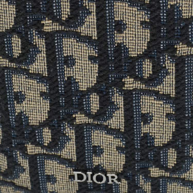 Dior Beige/Black Oblique Canvas Vertical Bifold Card Holder