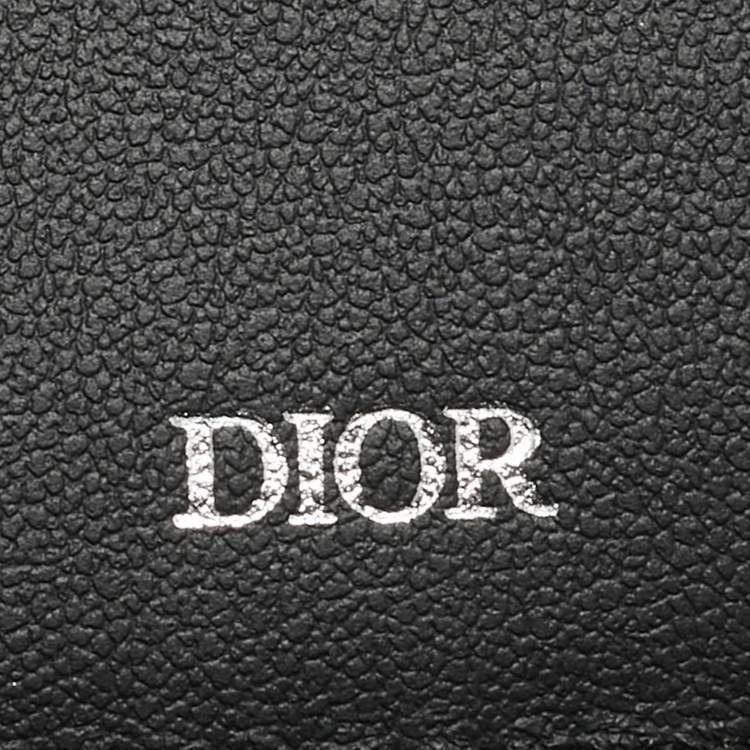 Dior Beige/Black Oblique Canvas Vertical Bifold Card Holder