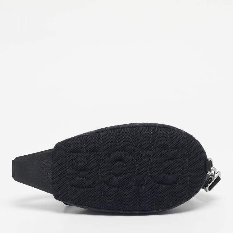 Pre Owned Dior Black Oblique Canvas and Leather Scarab Body Bag
