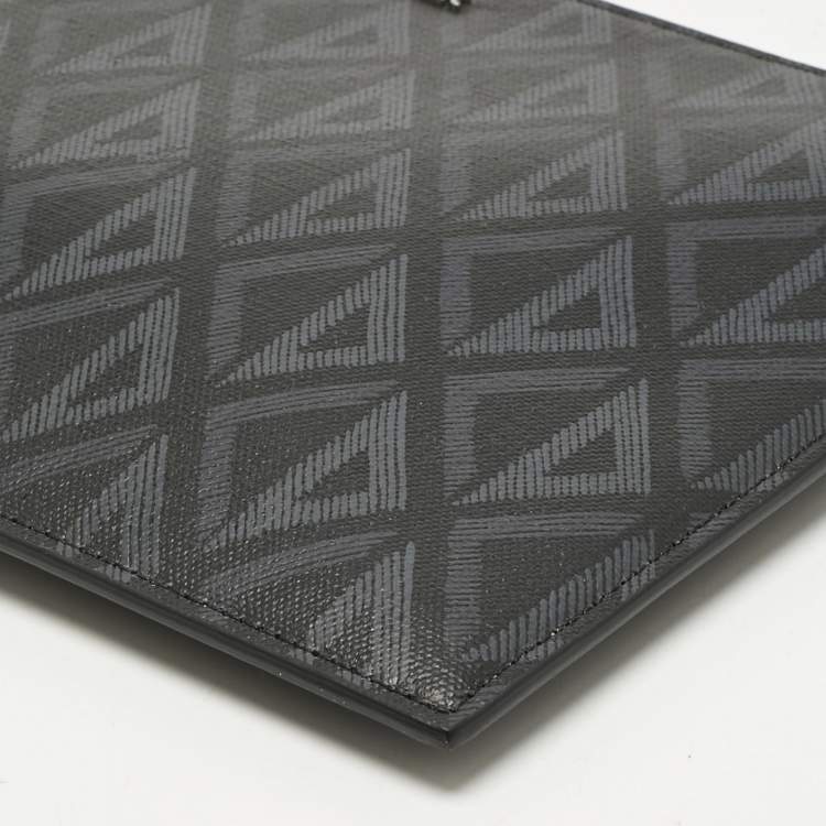 Pre Owned Dior Black CD Diamond Coated Canvas A5 Pouch