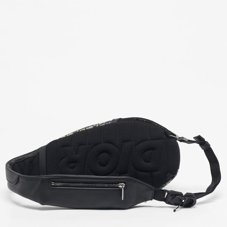 Pre Owned Dior Navy Blue Oblique Canvas Scarab Crossbody Bag