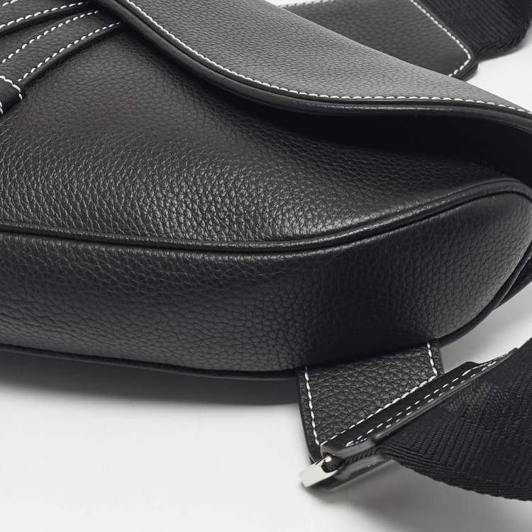 Pre Owned Dior Black Leather Saddle Crossbody Bag