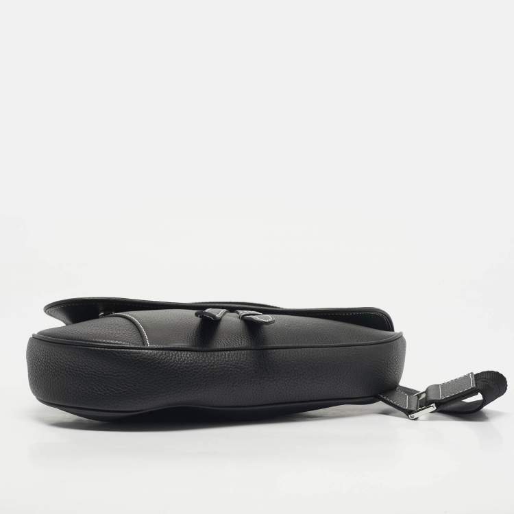 Pre Owned Dior Black Leather Saddle Crossbody Bag