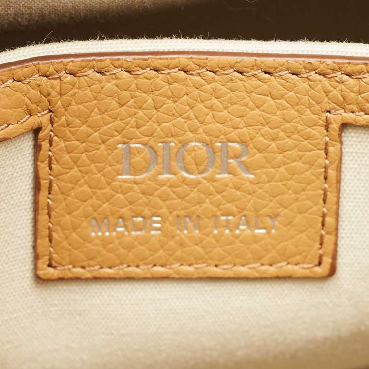 Pre Owned Dior Blue/Beige Oblique Denim and Raffia Hit The Road Backpack