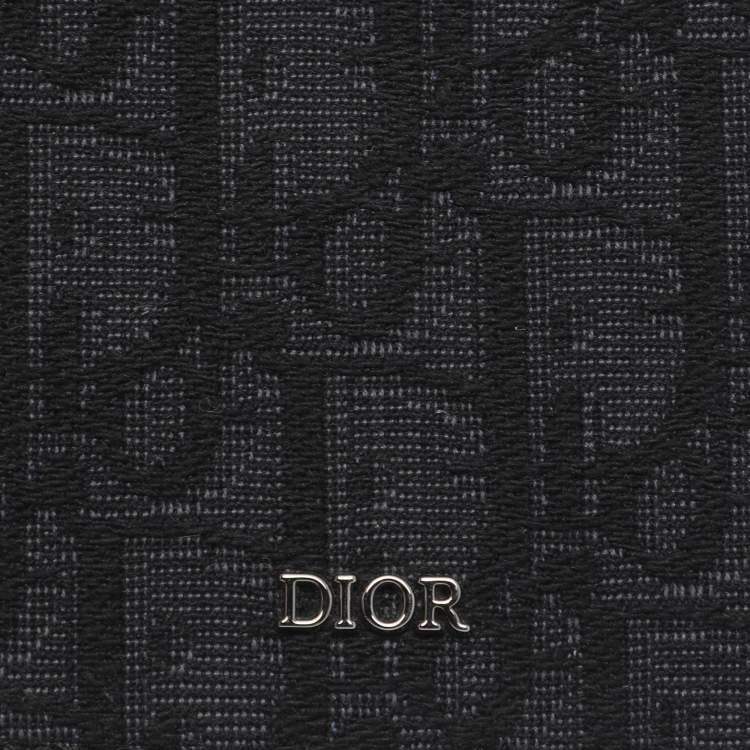 Pre Owned Dior Black Oblique Jacquard Bifold Wallet
