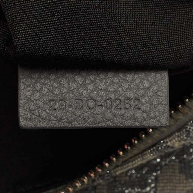 Pre Owned Dior Grey/Silver Oblique Jacquard Saddle Bag