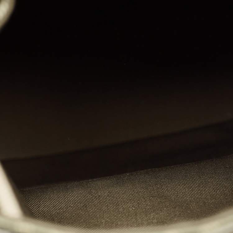 Pre Owned Dior Hit The Road Olive Green Diamond Coated Canvas and Leather Backpack