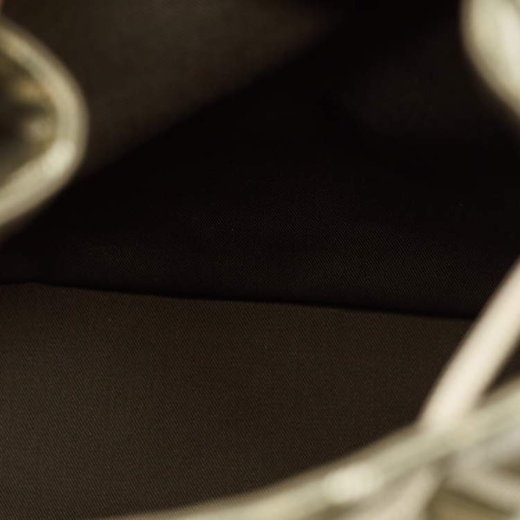 Pre Owned Dior Hit The Road Olive Green Diamond Coated Canvas and Leather Backpack