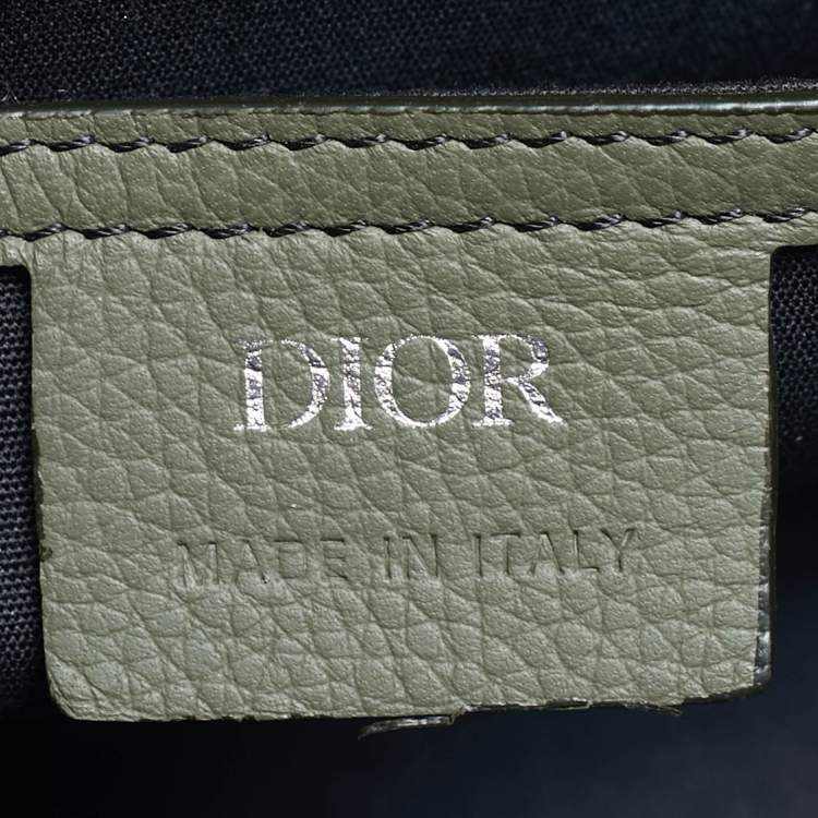 Pre Owned Dior Hit The Road Dark Green Leather Messenger Bag