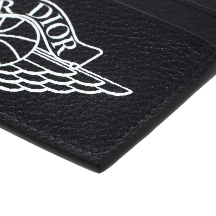 Pre Owned Dior Navy Blue Leather Air Dior Card Holder