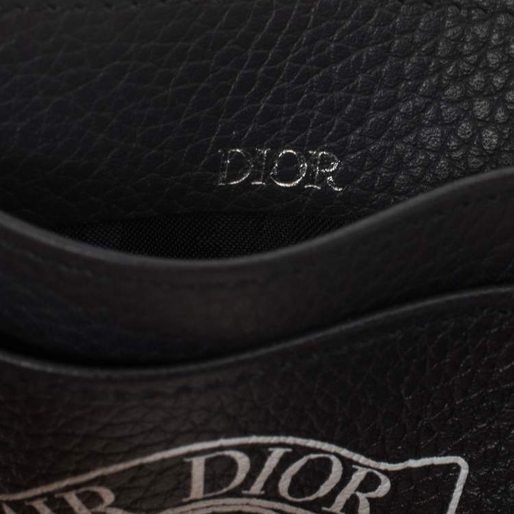 Pre Owned Dior Navy Blue Leather Air Dior Card Holder