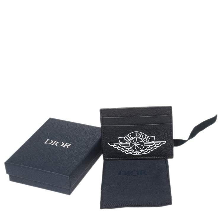 Pre Owned Dior Navy Blue Leather Air Dior Card Holder