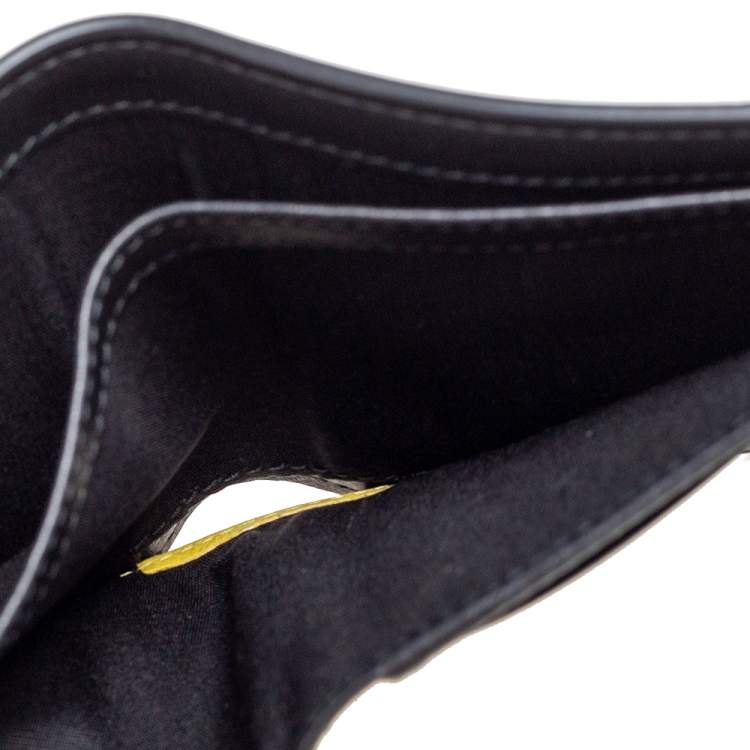 Pre Owned Dior x Kaws Black Leather Bee Bifold Wallet
