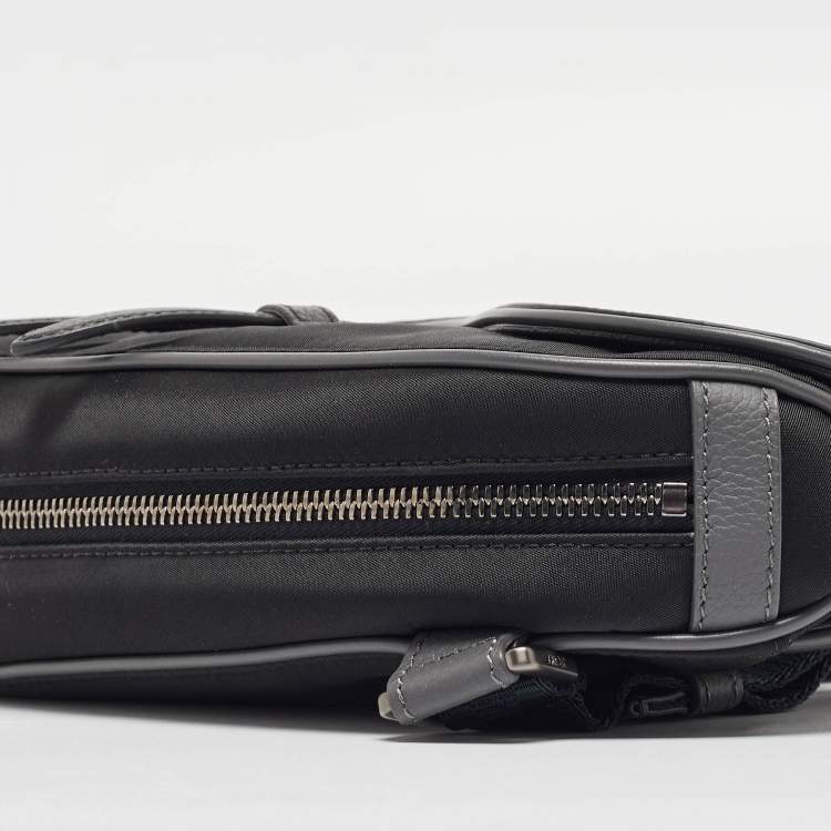 Pre Owned Dior Black Nylon and Leather Saddle Crossbody Bag