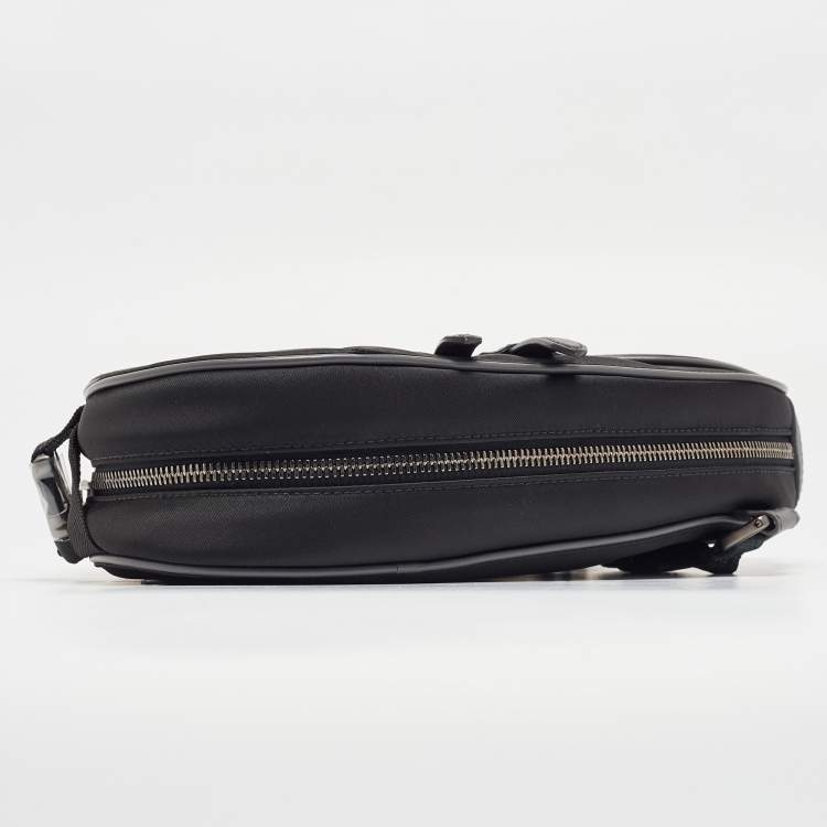 Pre Owned Dior Black Nylon and Leather Saddle Crossbody Bag