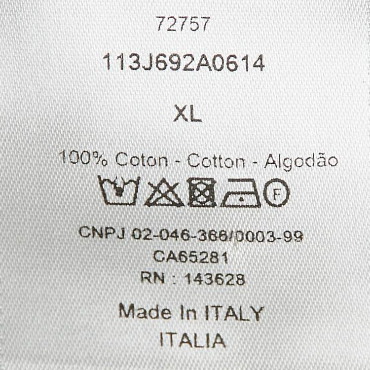 Pre Owned Dior Mustard Yellow Oblique Pattern Terry Cotton Relaxed Fit T-Shirt XL