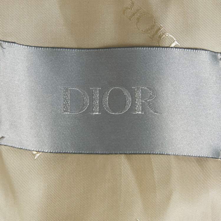 Pre Owned Dior Homme Light Beige Cotton Zip-Up Jacket S