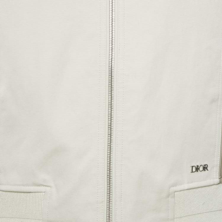 Pre Owned Dior Homme Light Beige Cotton Zip-Up Jacket S
