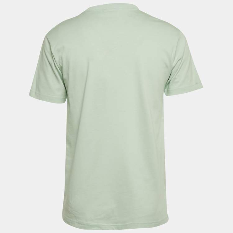 Pre Owned تي شيرت ديور هوم قطن مطرز ألماس أخضر نعناعي CD مقاس صغير جدًا (إكس إكس سمول)