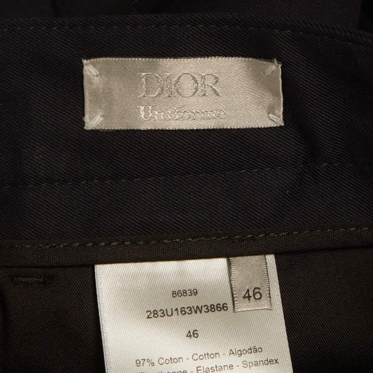 مملوكة مسبقًا Dior Homme Uniforme Navy Blue Twill Regular Fit Pants S