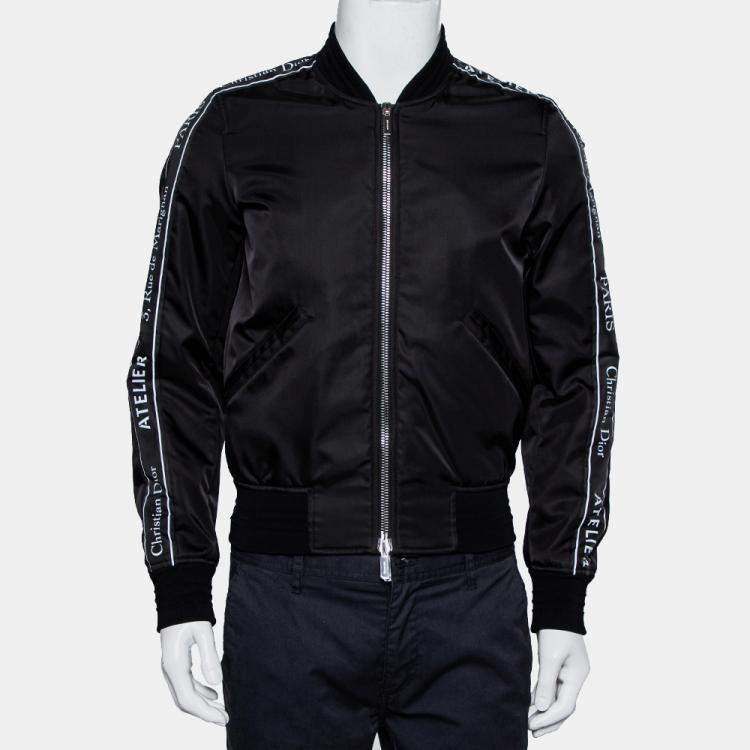 Dior Homme Atelier Black Synthetic Logo Tape Detail Bomber Jacket XS Dior |  The Luxury Closet