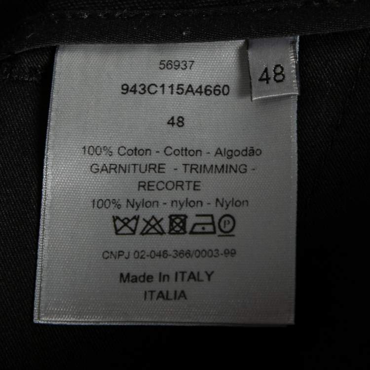 Pre Owned Dior Homme Black Cotton Cargo Pants M