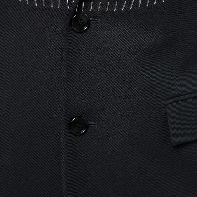 مملوكة مسبقً�ا Dior Homme Black Wool Metal Studded Single-Breasted Jacket S