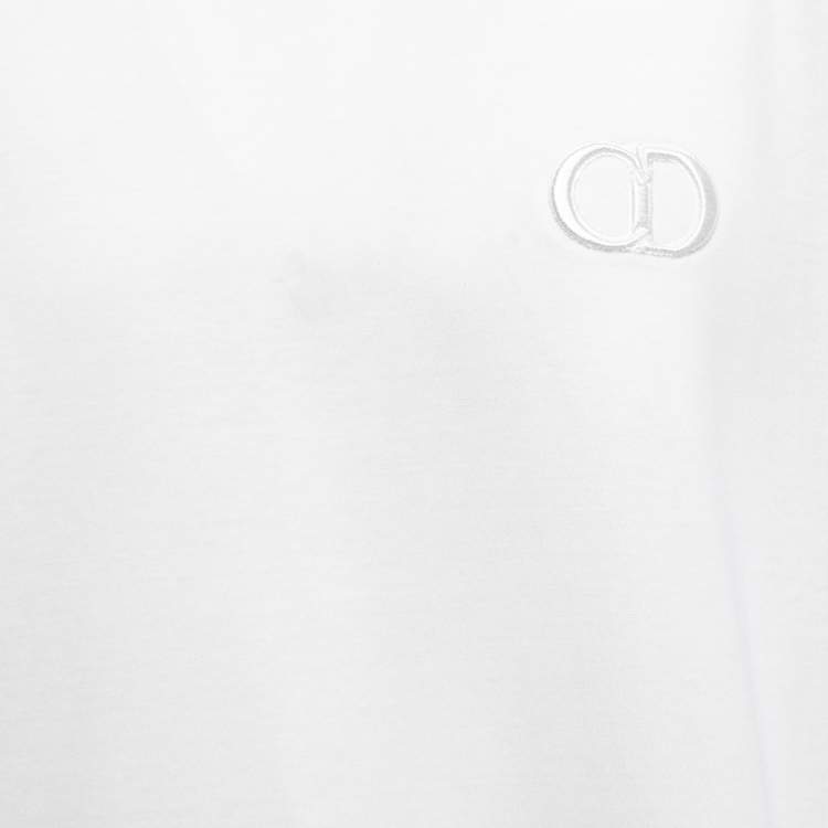Pre Owned Dior Homme White CD Icon Cotton Crew Neck T-Shirt XL