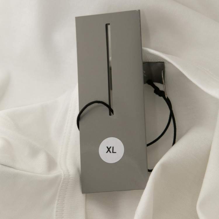 Pre Owned Dior Homme White CD Icon Cotton Crew Neck T-Shirt XL