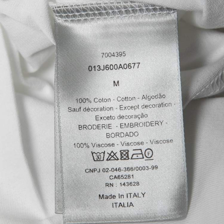 Pre Owned Dior Homme White CD Icon Cotton Crew Neck T-Shirt M