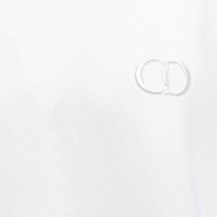 Pre Owned Dior Homme White CD Icon Cotton Crew Neck T-Shirt M