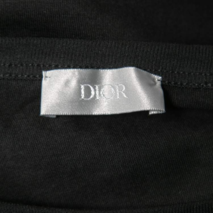 Pre Owned Dior Homme Black CD Icon Cotton Crew Neck T-Shirt L